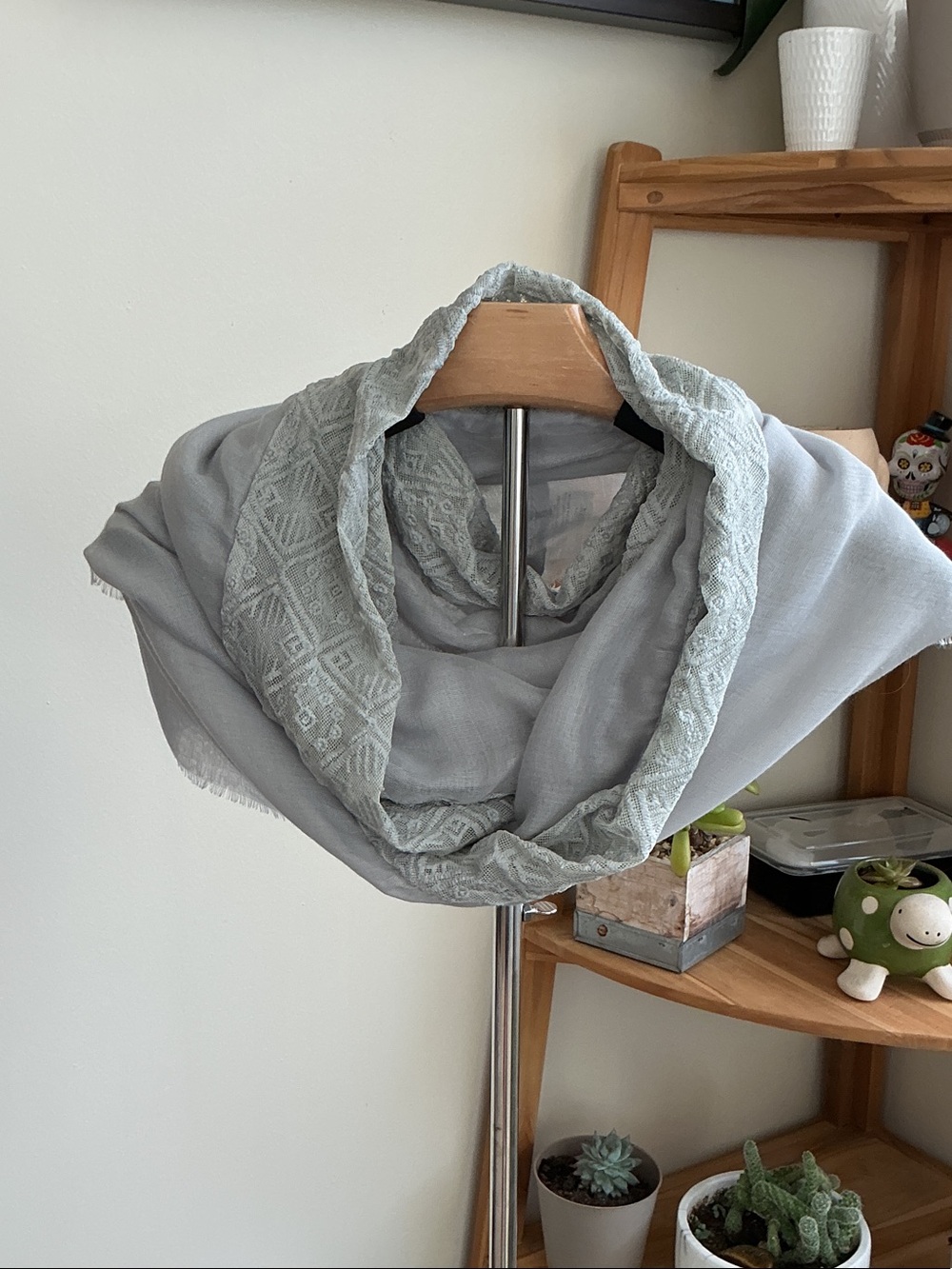 Light Gray Women's Wrap Scarf - Versatile Layering Accessory